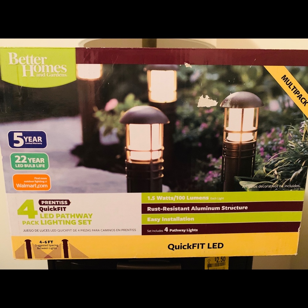 Set of 4 bronze outdoor LED pathway lights